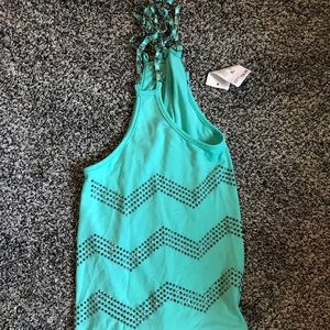 Teal sparkly tank top size L w/ tags